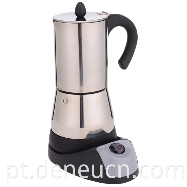 Italiano Electric Stainless Aço Espresso Espresso Moka Cafeteira Máquina Operada pela Bateria de Cafeteira